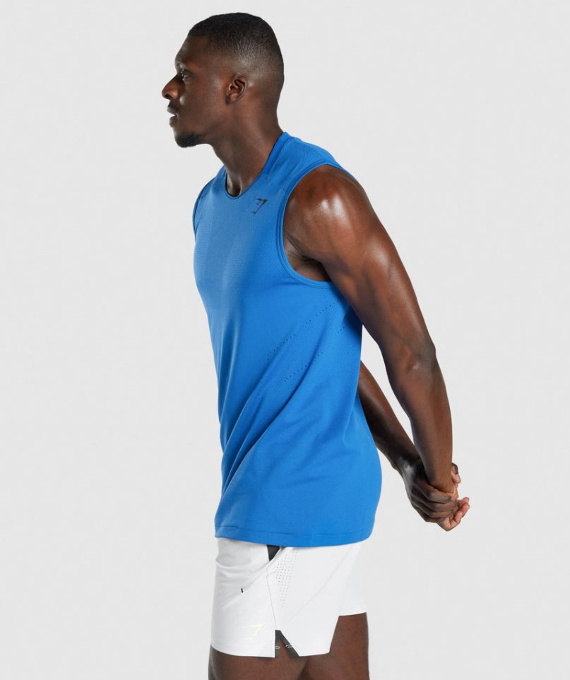 Men's Gymshark Apex Tanks Blue | NZ 7HBXGI